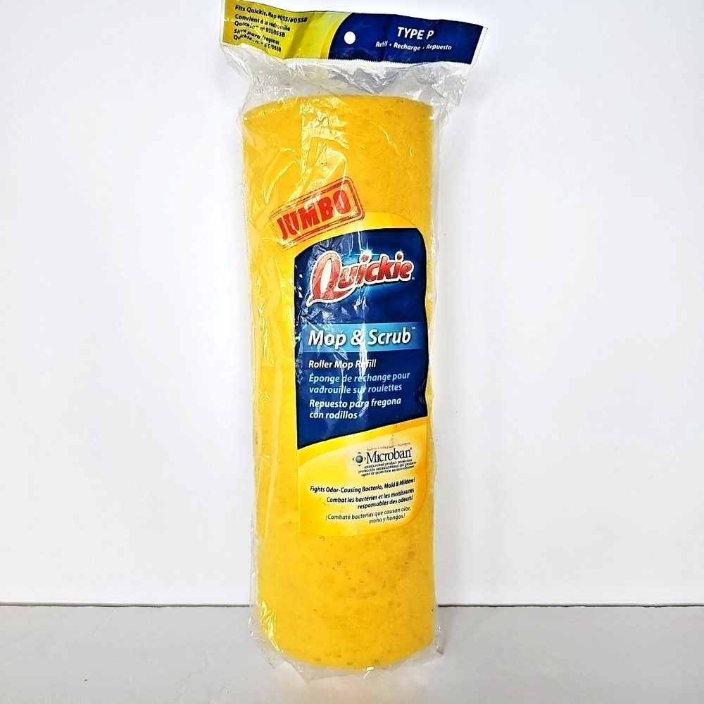 Jumbo Quickie Mop & Scrub Roller Mop Refill Fits 055 055B Type P Sponge 1833